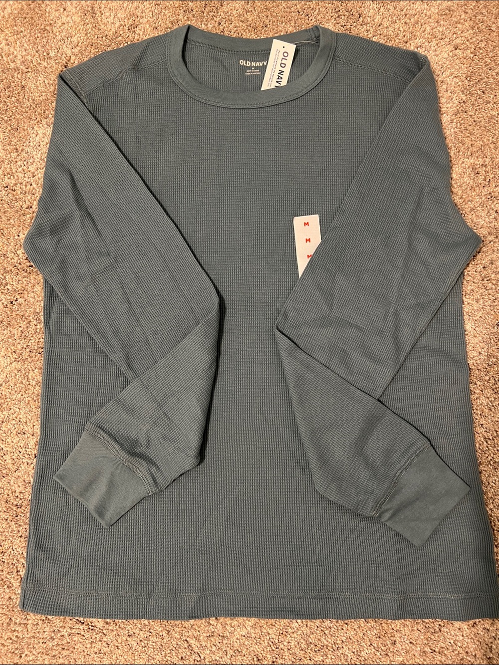 Old Navy Men's Crewneck Waffle Sweater - Slate Blue Green